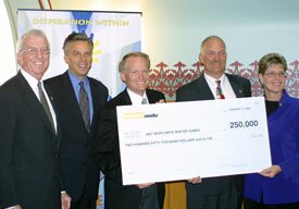 photo: Sorenson Media presents a check of $250K